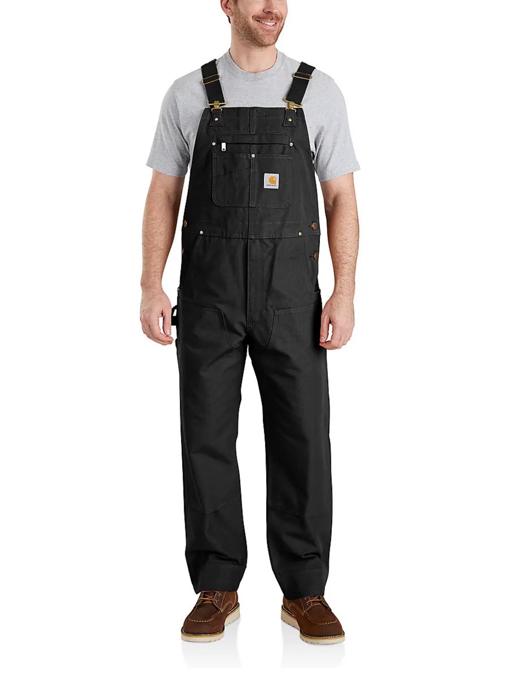 Carhartt Black Men’s Duck Bib Overalls with Brass Hardware 36X32 Relaxed Fit